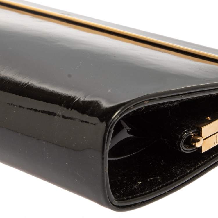 Pre Owned Jimmy Choo Black Patent Leather Cayla Clutch