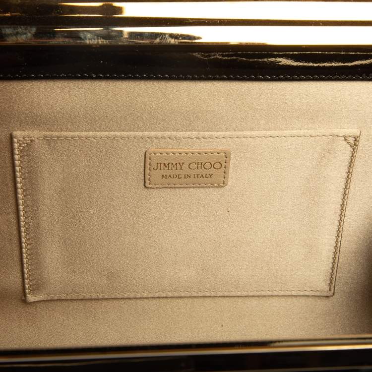 Pre Owned Jimmy Choo Black Patent Leather Cayla Clutch