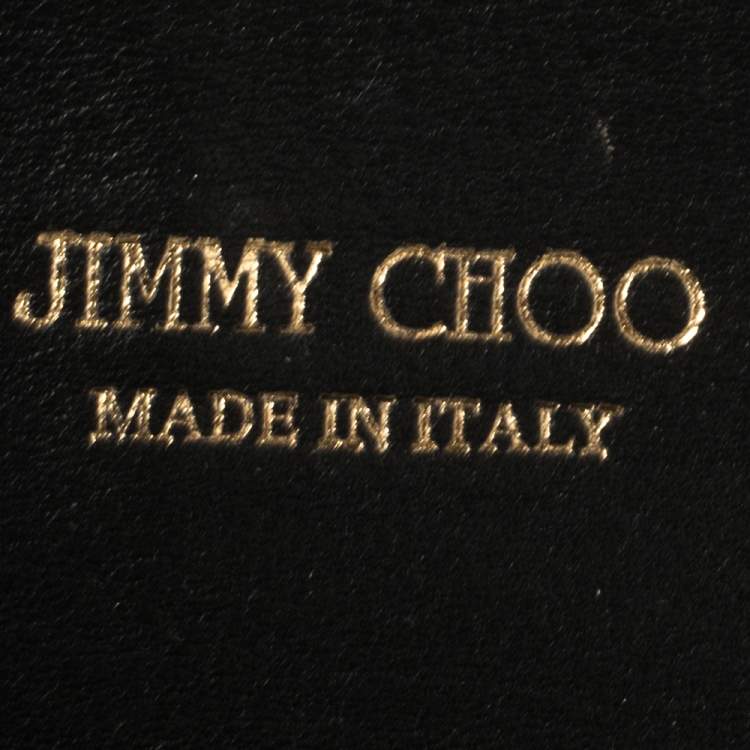 Pre Owned Jimmy Choo Black Glitter and Patent Leather Mini Rebel Crossbody Bag