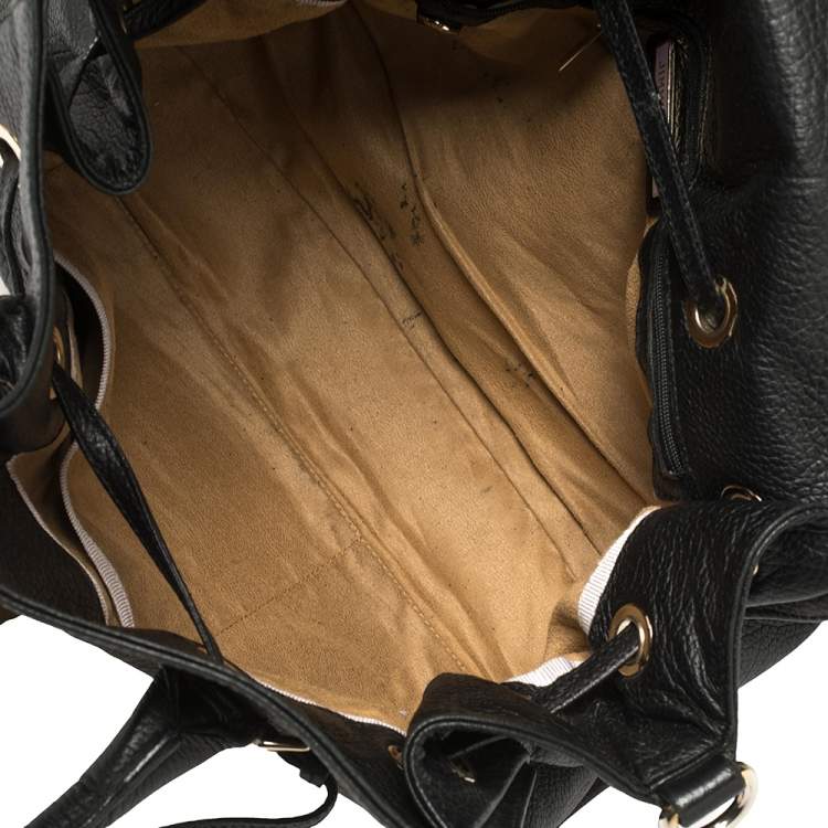 Pre Owned Jimmy Choo Black Pebbled Leather Medium Rosalie Satchel