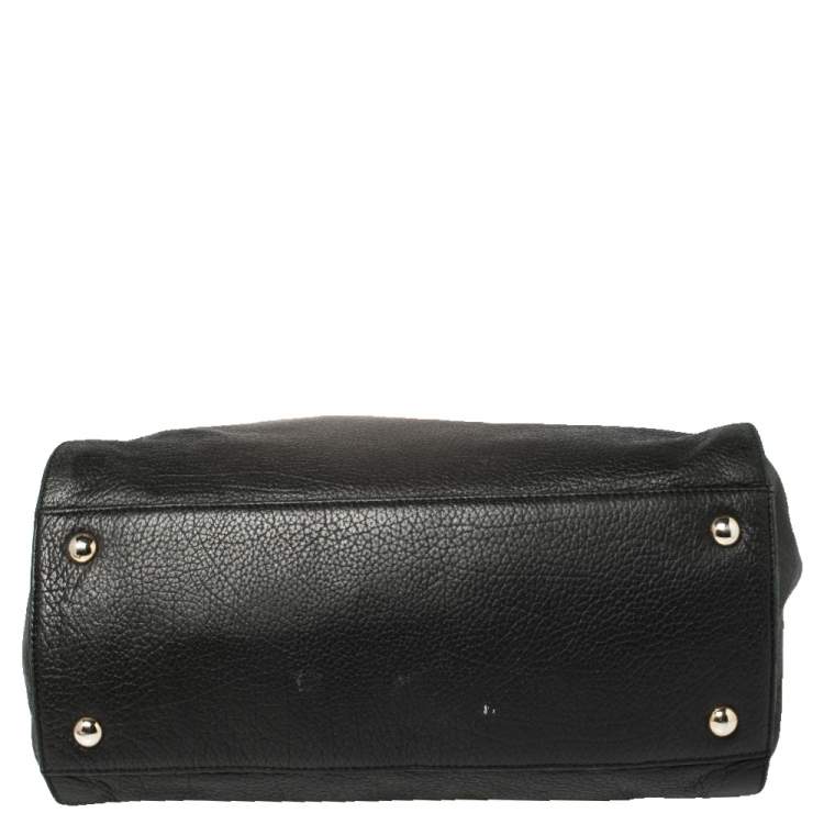 Pre Owned Jimmy Choo Black Pebbled Leather Medium Rosalie Satchel