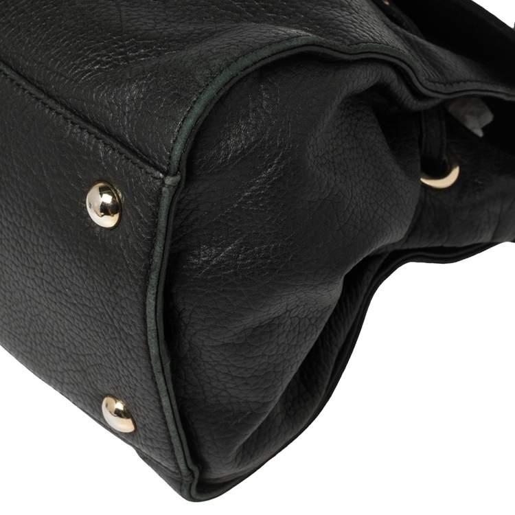 Pre Owned Jimmy Choo Black Pebbled Leather Medium Rosalie Satchel