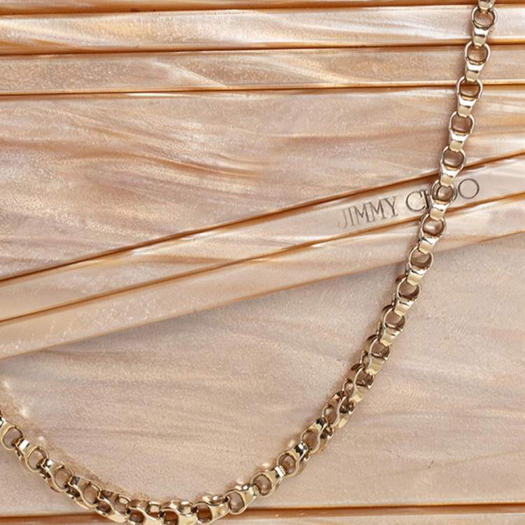 Pre Owned Jimmy Choo Beige Acrylic Candy Chain Clutch 