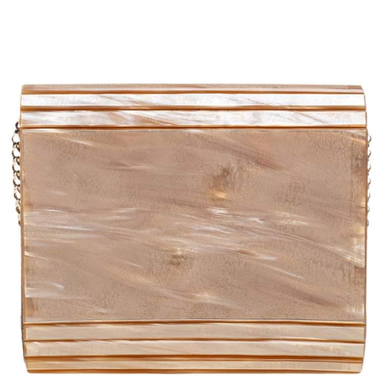 Pre Owned Jimmy Choo Beige Acrylic Candy Chain Clutch 