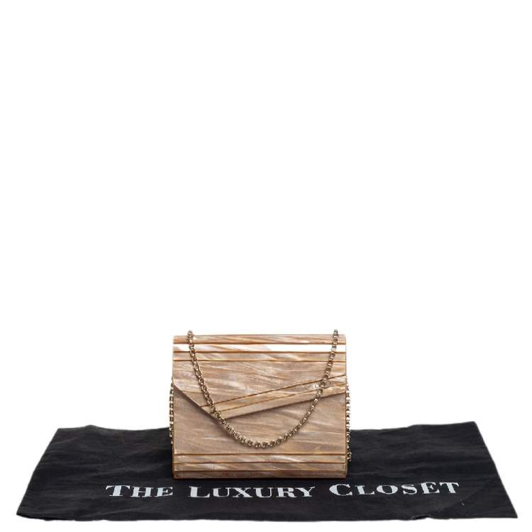 Pre Owned Jimmy Choo Beige Acrylic Candy Chain Clutch 