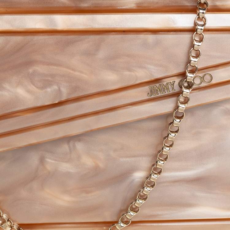 Pre Owned Jimmy Choo Beige Acrylic Candy Chain Clutch 