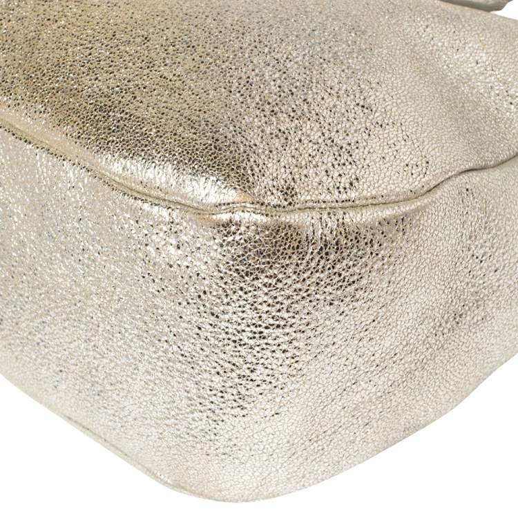 مملوكة مسبقًا Jimmy Choo Metallic Gold Crinkled Leather Tote Bag