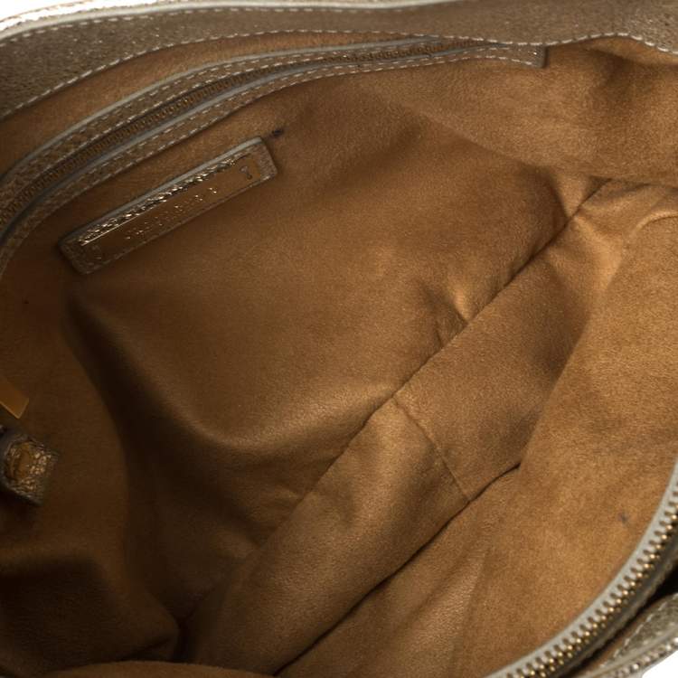 مملوكة مسبقًا Jimmy Choo Metallic Gold Crinkled Leather Tote Bag