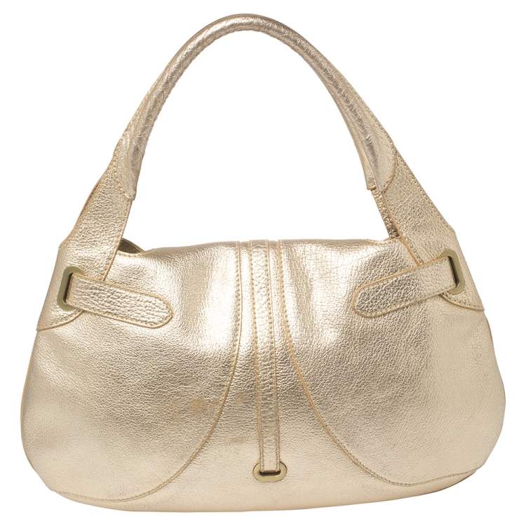 Pre Owned Jimmy Choo Gold Leather  Talia Hobo