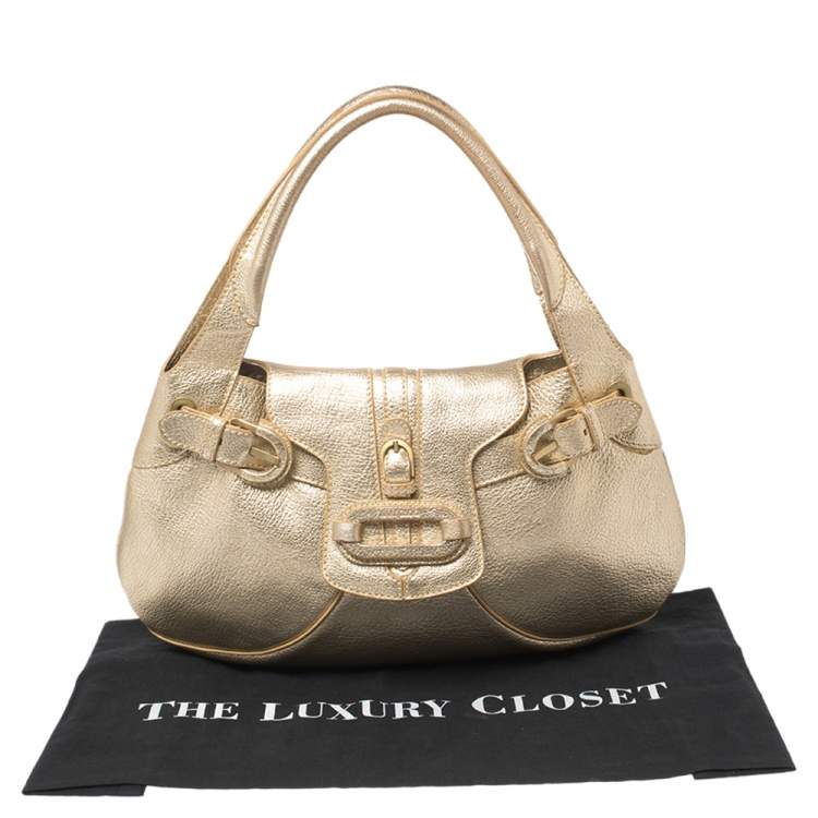 Pre Owned Jimmy Choo Gold Leather  Talia Hobo