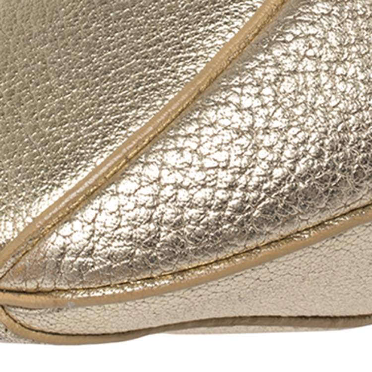 Pre Owned Jimmy Choo Gold Leather  Talia Hobo