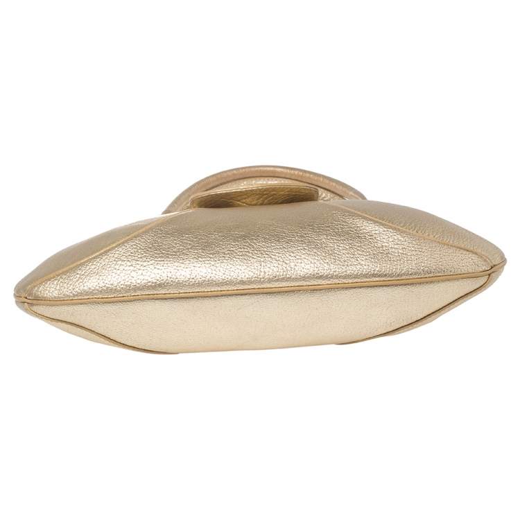 Pre Owned Jimmy Choo Gold Leather  Talia Hobo