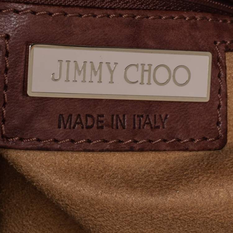 مملوكة مسبقًا Jimmy Choo Dark Brown Leather and Snakeskin Ramona Tote