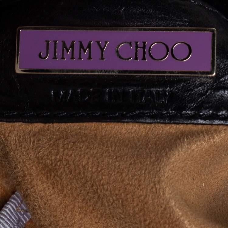 Pre Owned Jimmy Choo Black Leather and Suede Large Mona Tote