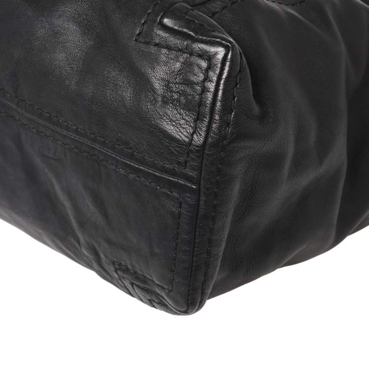 Pre Owned Jimmy Choo Black Leather Medium Saba Hobo
