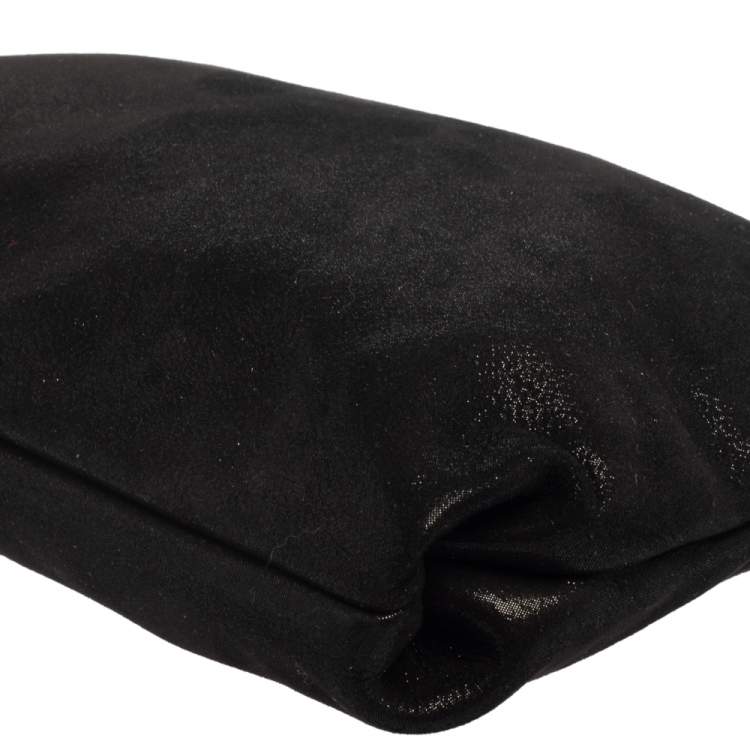 Pre Owned Jimmy Choo Black Shimmery Suede Callie Clutch 