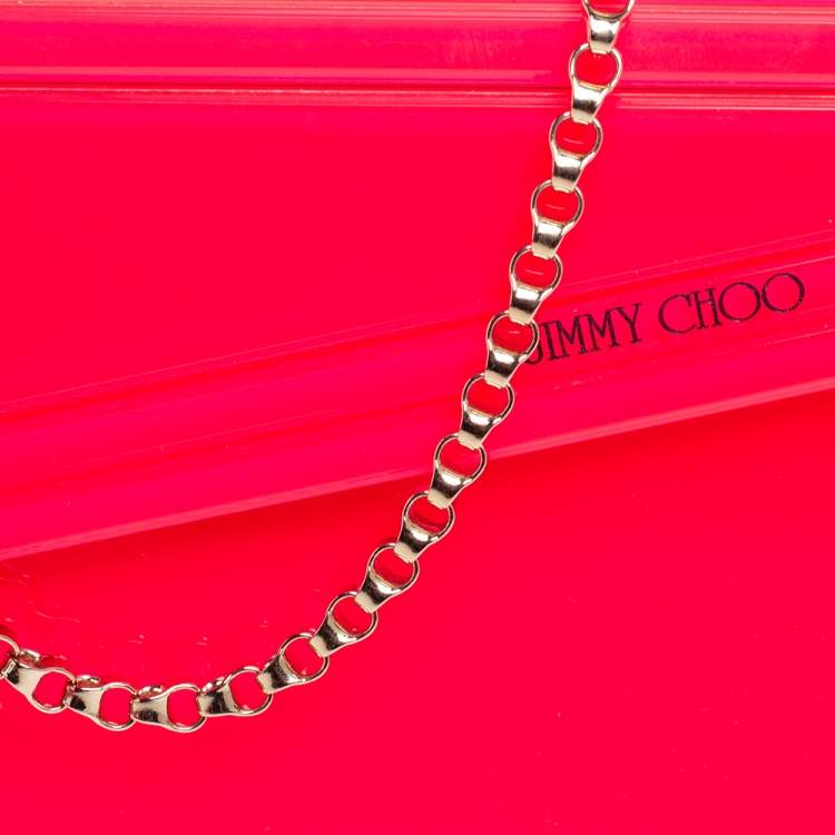 Pre Owned Jimmy Choo Neon Pink Acrylic Candy Clutch Bag