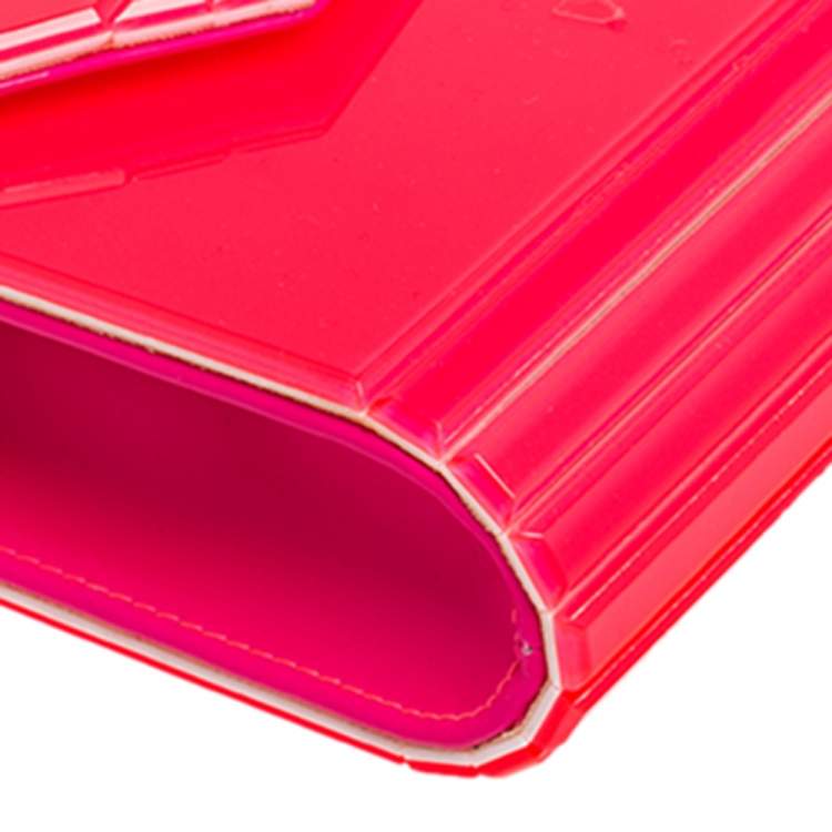 Pre Owned Jimmy Choo Neon Pink Acrylic Candy Clutch Bag