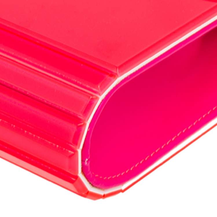 Pre Owned Jimmy Choo Neon Pink Acrylic Candy Clutch Bag