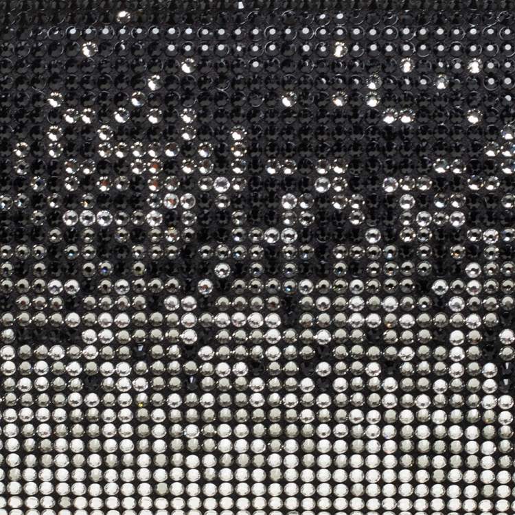 Pre Owned Jimmy Choo Silver/Black Crystal Embellished Clutch