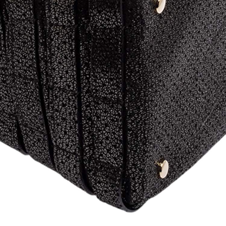 Pre Owned Jimmy Choo Black Shimmery Suede Blythe M Bag