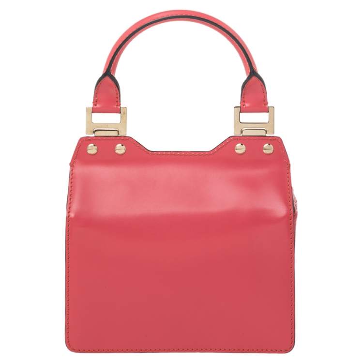مملوكة مسبقًا Jimmy Choo Pink Leather Top Flap Handle Bag
