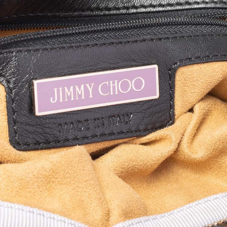 Pre Owned Jimmy Choo Python Oversized Top Zip Clutch 