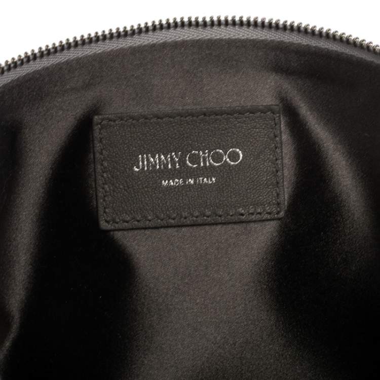 Pre Owned Jimmy Choo Metallic Silver Leather Callie Tassel Clutch
