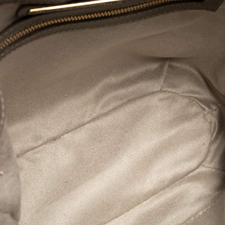 Pre Owned Jimmy Choo Grey/Cream Python and Leather Side Pocket Chain Shoulder Bag