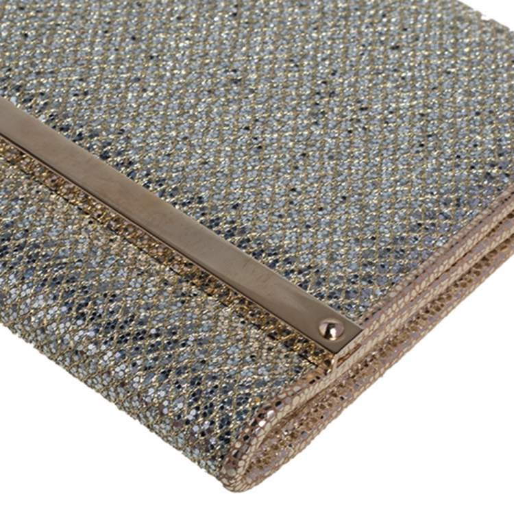مملوكة مسبقًا Jimmy Choo Gold Gliiter Milla Clutch