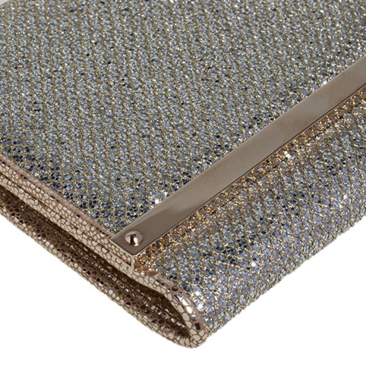 مملوكة مسبقًا Jimmy Choo Gold Gliiter Milla Clutch