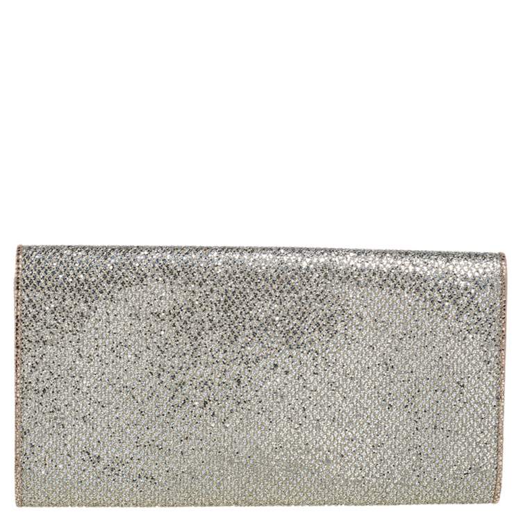 مملوكة مسبقًا Jimmy Choo Gold Gliiter Milla Clutch