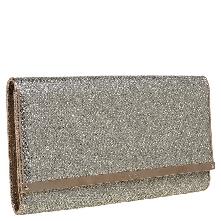 مملوكة مسبقًا Jimmy Choo Gold Gliiter Milla Clutch