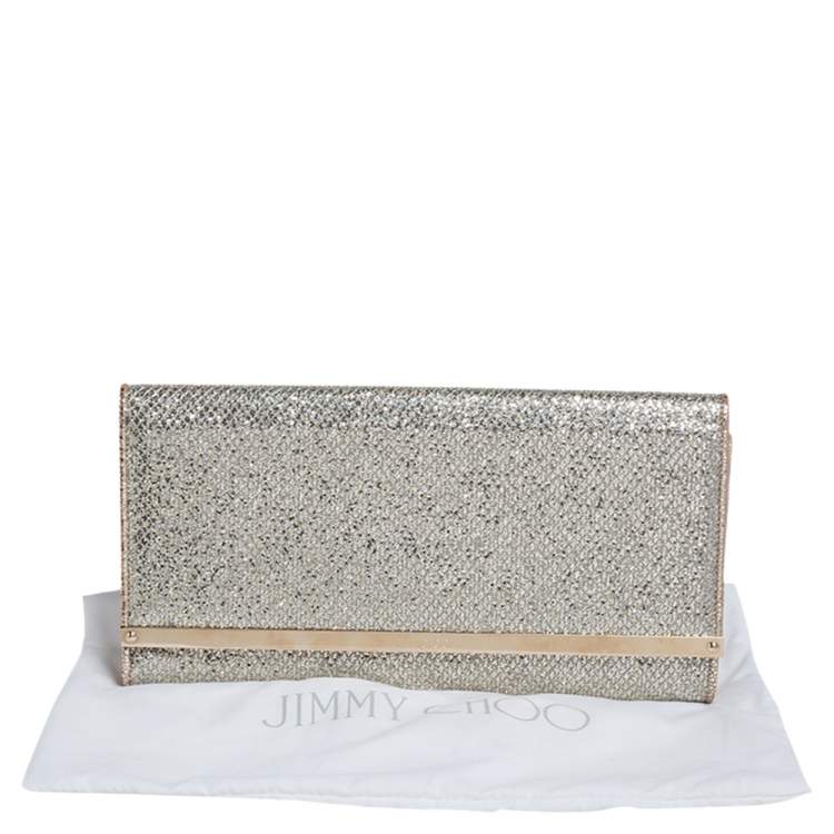 مملوكة مسبقًا Jimmy Choo Gold Gliiter Milla Clutch