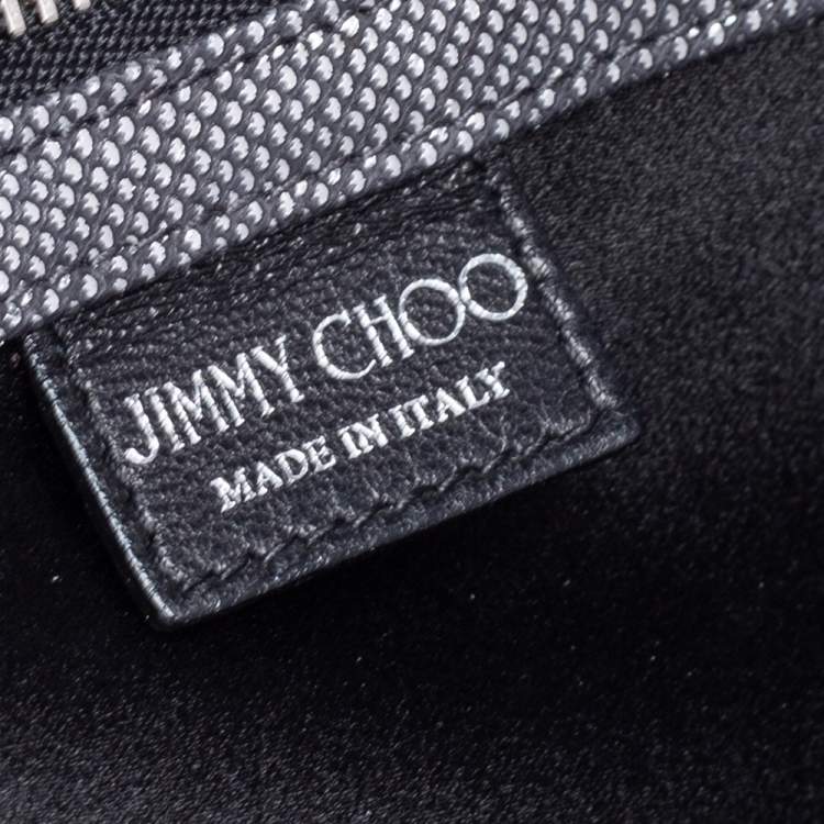 Pre Owned Jimmy Choo Silver Snakeskin Chandra Clutch