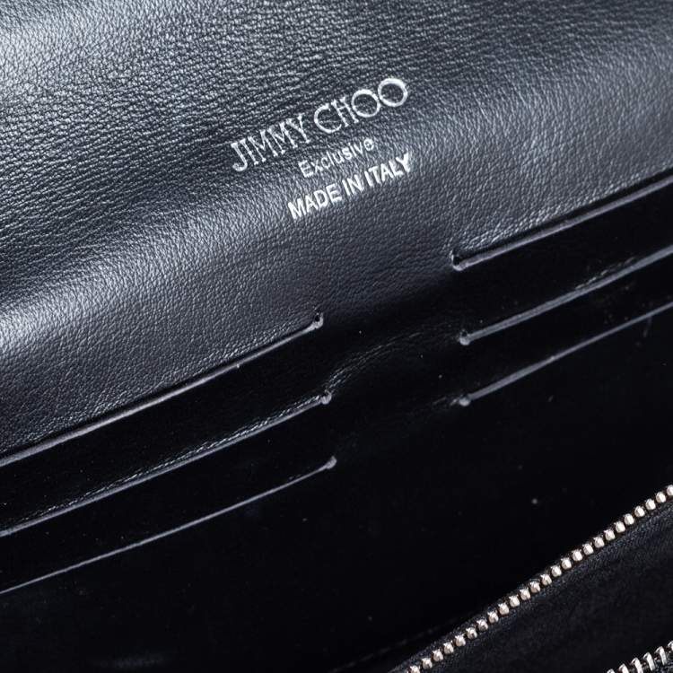 Pre Owned Jimmy Choo Black Satin Margot Chain Clutch