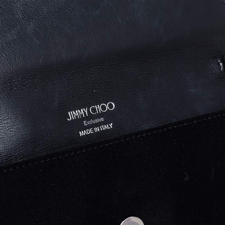 Pre Owned Jimmy Choo Black Satin Margot Chain Clutch