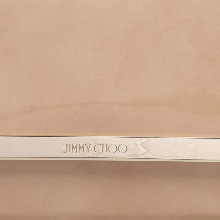 Pre Owned Jimmy Choo Cream Patent Leather Margot Chain Clutch 