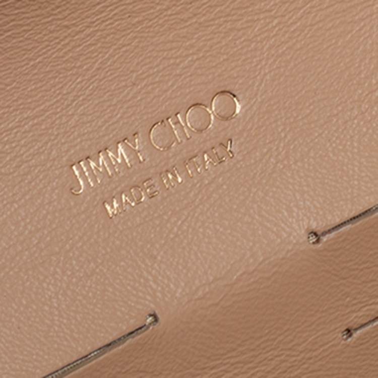 Pre Owned Jimmy Choo Cream Patent Leather Margot Chain Clutch 