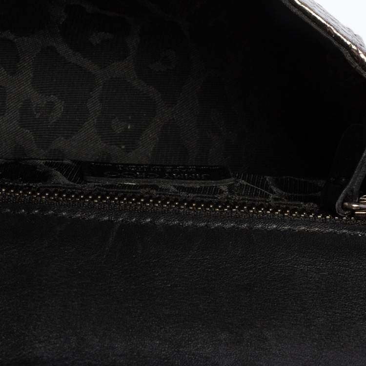 Pre Owned Jimmy Choo Silver Python Mini Ruby Crossbody Bag