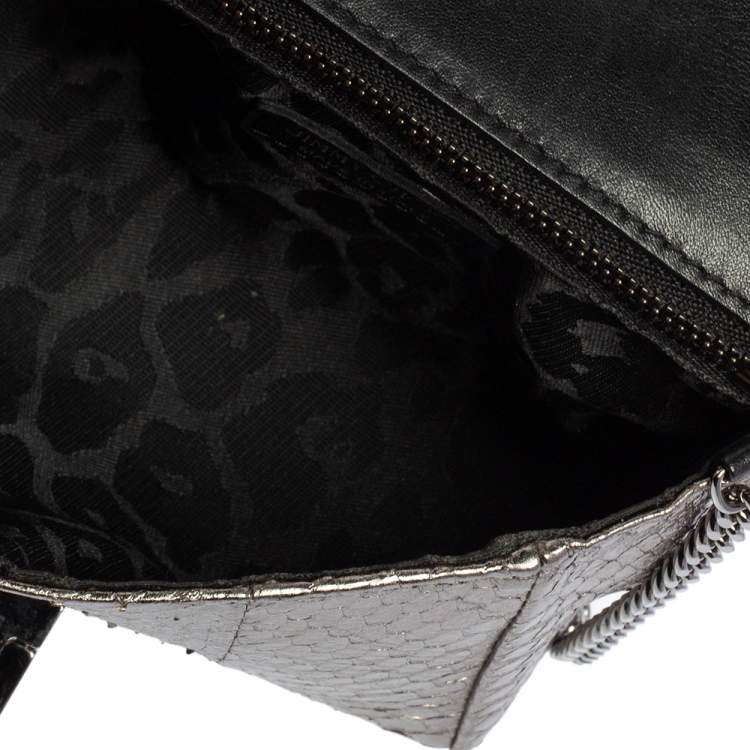 Pre Owned Jimmy Choo Silver Python Mini Ruby Crossbody Bag
