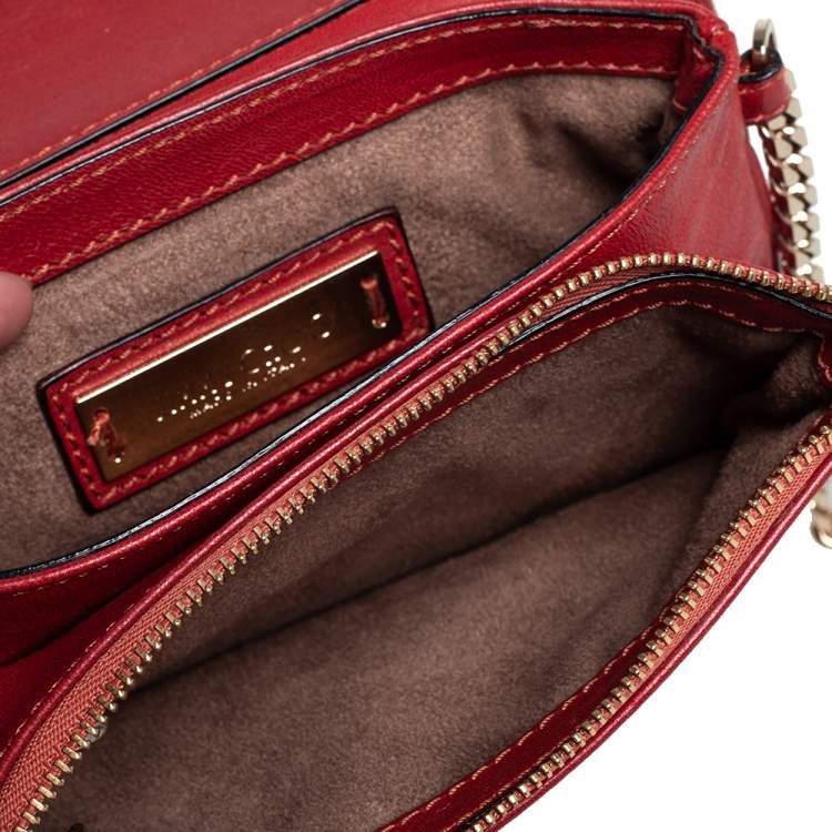 مملوكة مسبقًا Jimmy Red Leather and Python Trim Zadie Crossbody Bag