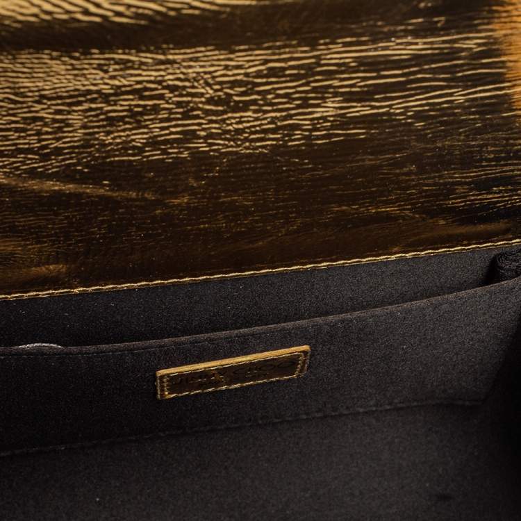 مملوكة مسبقًا Jimmy Choo Gold Glitter Acrylic Candy Clutch Bag
