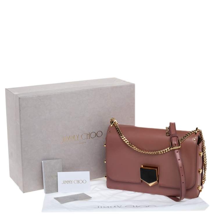 Pre Owned Jimmy Choo Beige Leather Lockett City Shoulder Bag