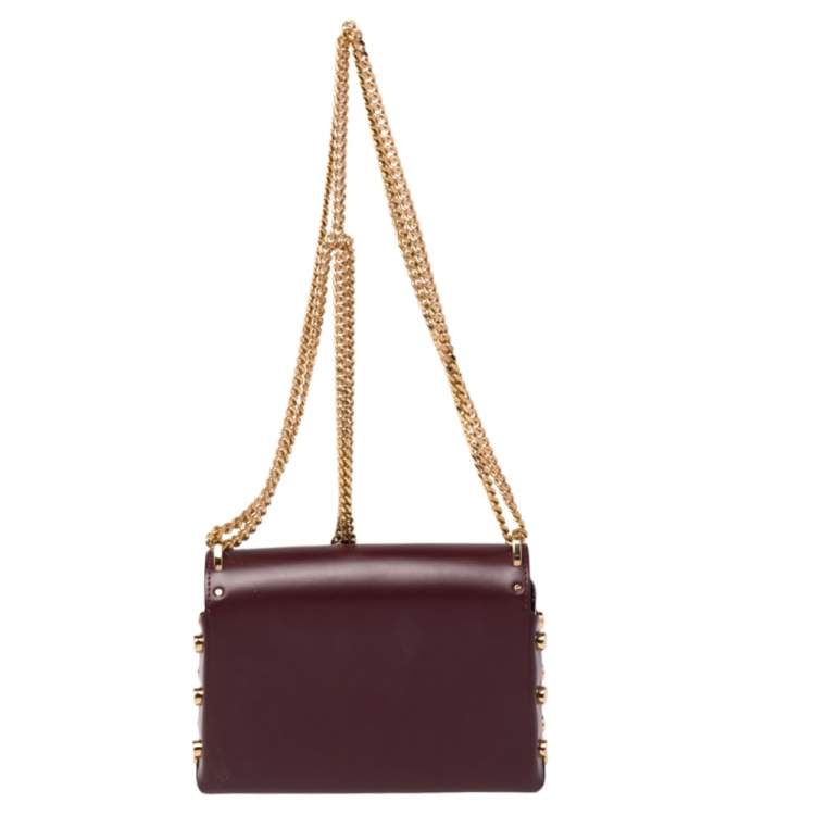 Pre Owned Jimmy Choo Burgundy Leather Lockett Petite Crossbody Bag