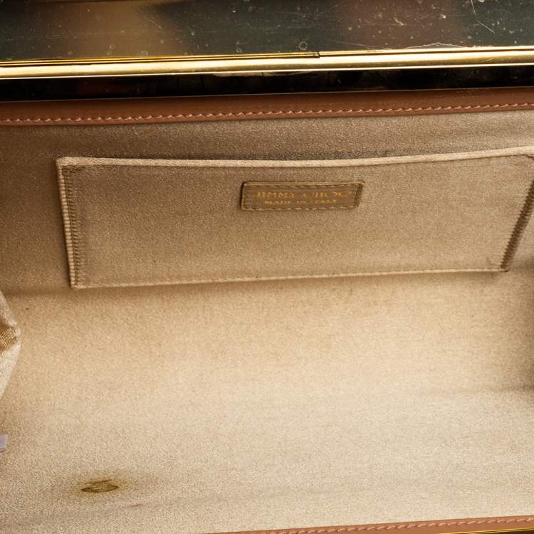 Pre Owned Jimmy Choo Beige Patent Leather Cayla Clutch