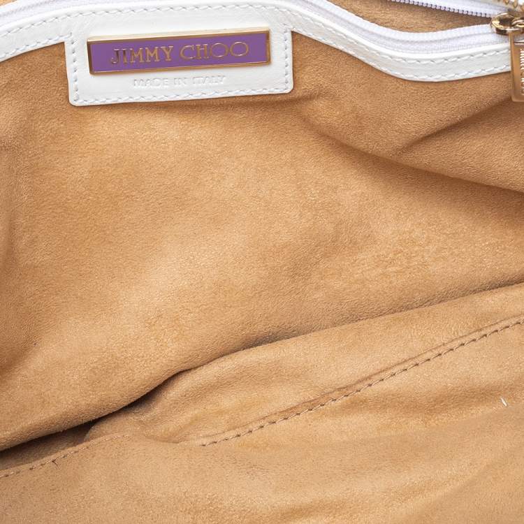 مملوكة مسبقًا Jimmy Choo Cream Patent Leather Rio Chain Shoulder Bag