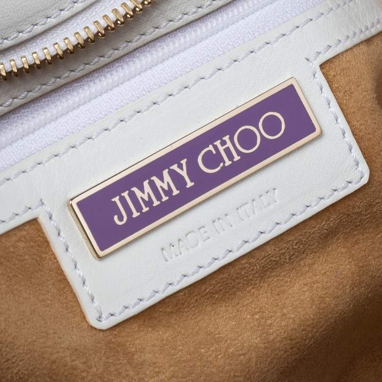 مملوكة مسبقًا Jimmy Choo Cream Patent Leather Rio Chain Shoulder Bag