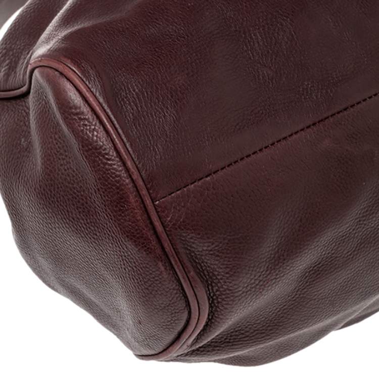 Pre Owned Jimmy Choo Burgundy Leather Ramona Tote Bag