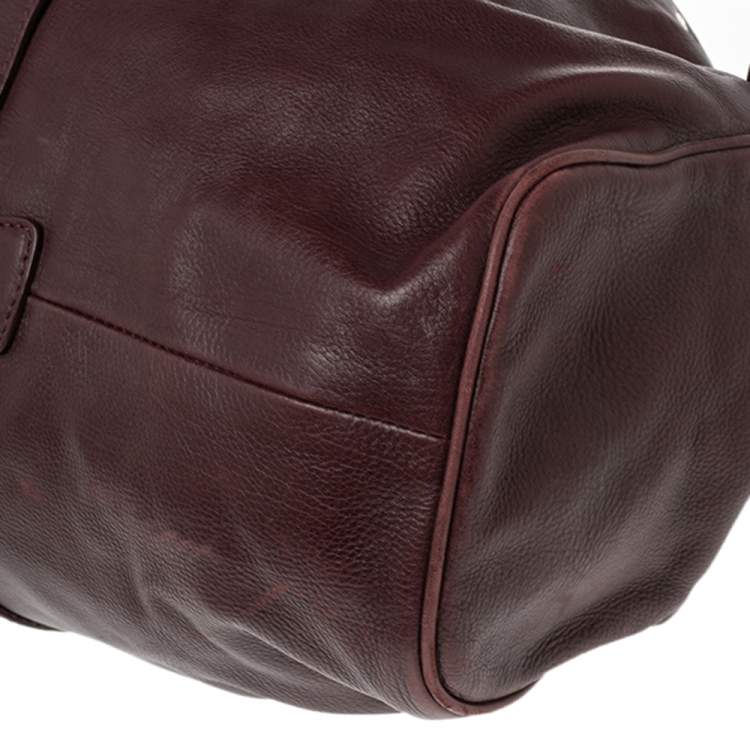Pre Owned Jimmy Choo Burgundy Leather Ramona Tote Bag